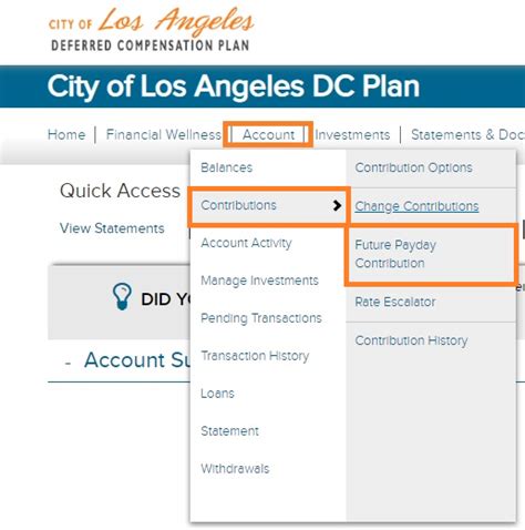 Change Contributions — City of Los Angeles Deferred .